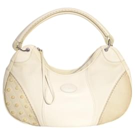 Borsa hobo Tod's in tela, pelle e camoscio avorio