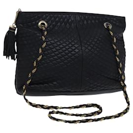Borsa a spalla BALLY in pelle nera e oro Auth ti2944 - Bally