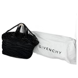 Borsa in pelle verniciata e pelliccia Nightindale vintage di Givenchy nera