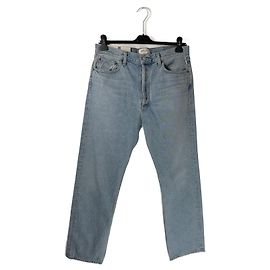 Agolde Jeans Reto de Cintura Alta 90's Pinch Waist Azul