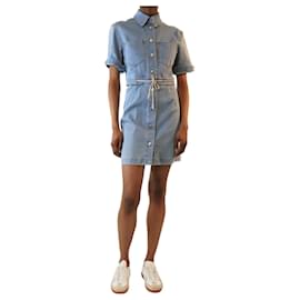 Vestido mini de denim azul com botões - tamanho UK 8 - Nanushka