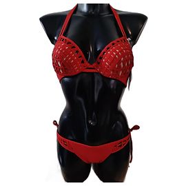 Neuer La Perla Red Ethno Soustache Badeanzug 40