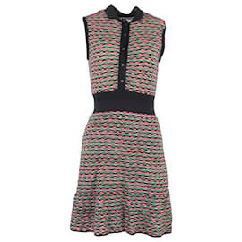  Missoni Patterned Buttoned Mini Dress in Multicolor Cotton