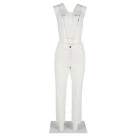 Pantalones rectos de tiro alto Escada en algodón blanco