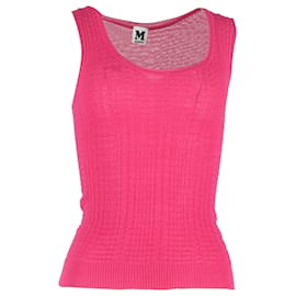 Top sin mangas de punto M Missoni en algodón rosa