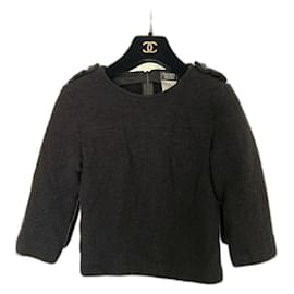 Chanel Top aus schwarzem Tweed