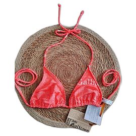 Costume da bagno triangolo rosa John Galliano