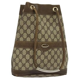 Borsa a spalla GUCCI GG Supreme in PVC beige Auth sw187