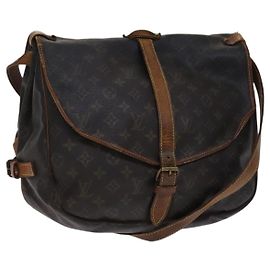 LOUIS VUITTON Monogram Saumur 35 Bolsa de Hombro M42254 LV Auth hk2284