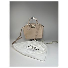 Borsa in pelle Safiano beige 2Way Opio Vintage Vivienne Westwood