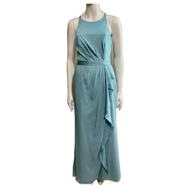 Vera Wang Abendkleid aus Satin und Chiffon in Türkis