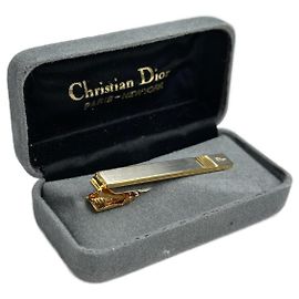 Clamp de dinero/ corbata de acero vintage Dior dorado