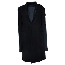 Rick Owens, minimalistischer schwarzer Wollmantel