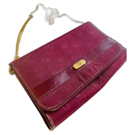 Borsa Dior in pelle rosso scuro