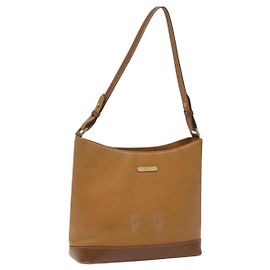 Borsa a Spalla in Pelle Marrone Oro Burberry Auth ti2942