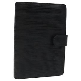 LOUIS VUITTON Epi Agenda PM Tagesplaner Cover Schwarz R20052 LV Auth 106768