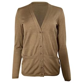 Saint Laurent V-Ausschnitt-Cardigan aus beigem Kaschmir
