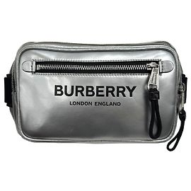 Bolsa de ombro prateada metálica Burberry
