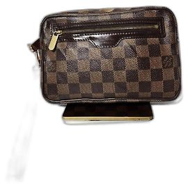 Louis Vuitton Damier Ebene Billets Macao Wristlet Brown