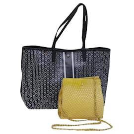 TORY BURCH Bally Tote Bag aus PVC Leder 2Set Schwarz Gelb Auth ti2961 - Tory Burch
