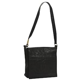 Borsa a spalla CHANEL Choco Bar in pelle di agnello nera CC Auth mr1233