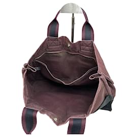 Borsa shopper vintage in tela Hermes viola e nera - Hermès