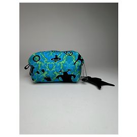 Clutch in tela vintage Vivienne Westwood blu verde nero