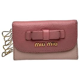 Llave de cuero vintage de Miu Miu rosa