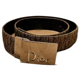 Cintura Dior reversibile in pelle marrone 90 cm