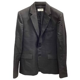 Traje clásico con solapa en lana negra Saint Laurent