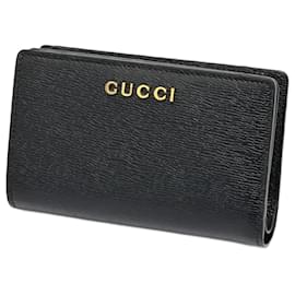 Billetera de cuero plegable Gucci