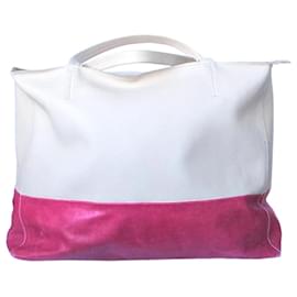 Autre Marque Borsa a spalla Ghibli in pelle avorio e fucsia