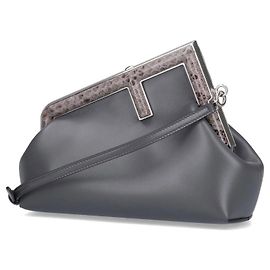 Borsa Fendi First in pelle grigia