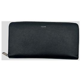 Céline Black Grained Leather Wallet