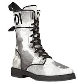 Botines Fendi en lona tie-dye blanco 36