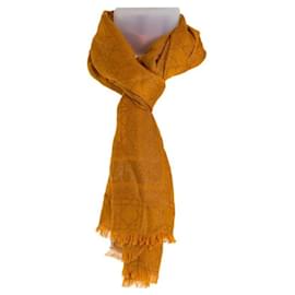 Dior Seiden-Woll-Cannage-Schal in schimmerndem Orange