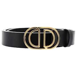 Dior Caro CD Loop Gürtel aus schwarzem Leder Größe 70
