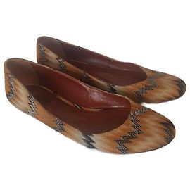 Bailarinas Missoni Multicolores en Lona y Cuero