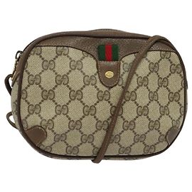 GUCCI GG Supreme Web Sherry Line Borsa a Spalla PVC Beige 89 02 066 Auth nb440