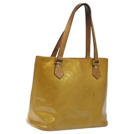 LOUIS VUITTON Handtasche Monogram Vernis Houston Beige M91004 LV Auth th5822