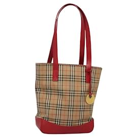 Borsa a spalla Burberry Nova Check in tela beige rossa oro Auth BD1088