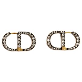 Pendientes de Stud de Metal Dorado Strass CD 30 Montaigne Christian Dior