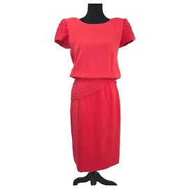 Valentino Garavani Vintage elegantes korallenrotes Festkleid von Valentino Boutique