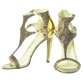 Sergio Rossi High Heels aus Leder beige Größe 37