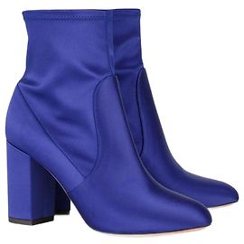Aquazzura So Me Stiefeletten aus blauer Stretch-Satin