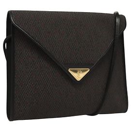 Borsa a spalla SAINT LAURENT in tela viola oro Auth sw211