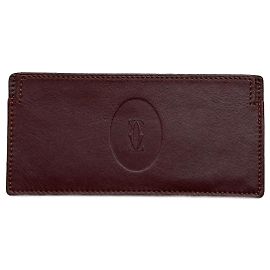 Vintage Cartier Leather ID Holder burgundy