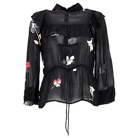 Blusa estampada Ganni Lorita en viscosa negra