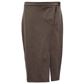 Falda midi Brunello Cucinelli en lana marrón