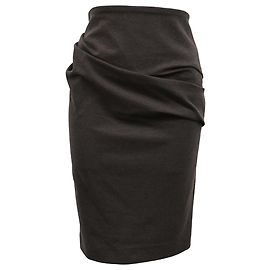 Falda midi drapeada Brunello Cucinelli en algodón marrón